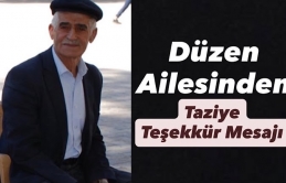 Düzen Ailesinden Taziye Teşekkür Mesajı