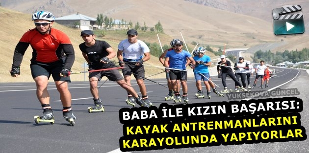 Yüksekova: Kayak Antrenmanlarını Karayolunda Yapıyorlar