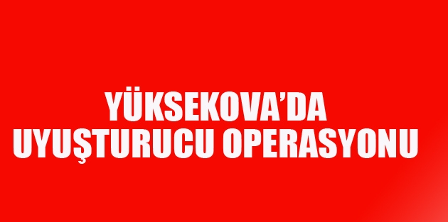 Yüksekova'da Uyuşturucu Operasyonu
