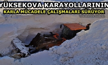 Yüksekova Karayollarının karla mücadele çalışmaları sürüyor