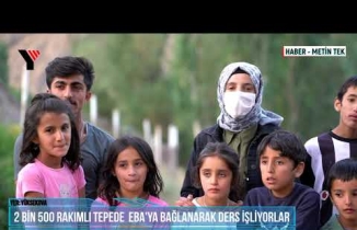 Yüksekova: 2 Bin 500 Rakımlı Tepede  Eba'ya Bağlanarak Ders İşliyorlar