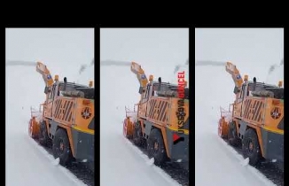 Yüksekova-Şemdinli karayolu kardan temizleniyor