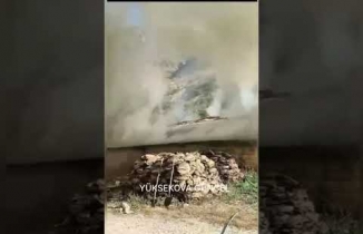 Yüksekova’da Ahır Yangını Korkuttu