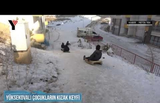 Yüksekovalı Çocukların Kızak Keyfi