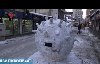 Yüksekovalı Esnaflar Kardan Koronavirüs Yaptılar